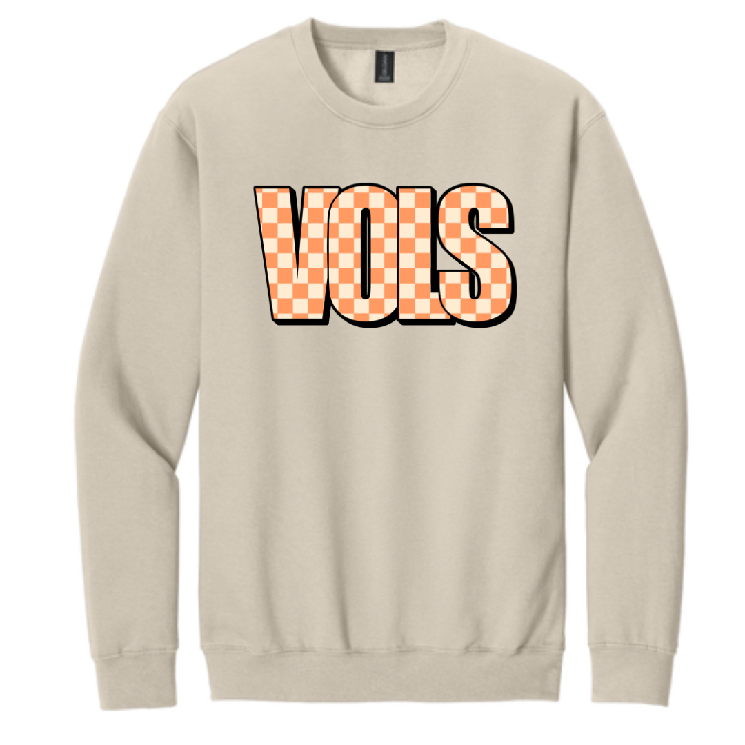 Checkered Vols Unisex Adult Crewneck Sweatshirt