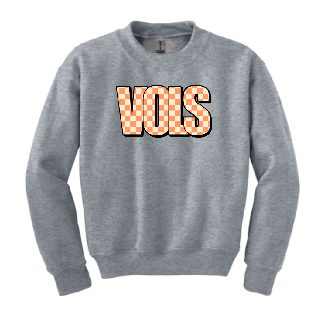Vols Checkered Logo Youth Crewneck Sweatshirt
