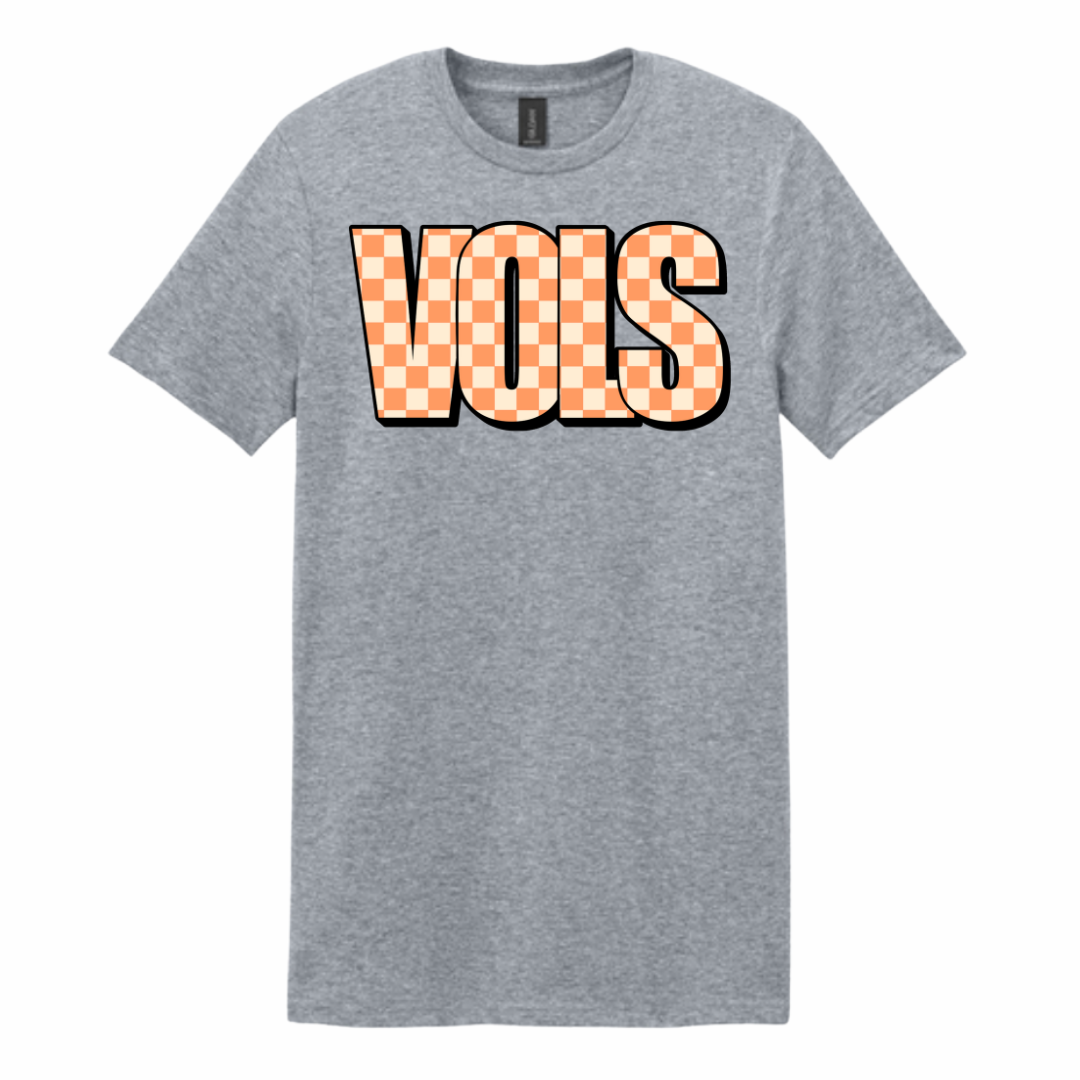 Vols Checkered Logo T-shirt Unisex Adult & Youth