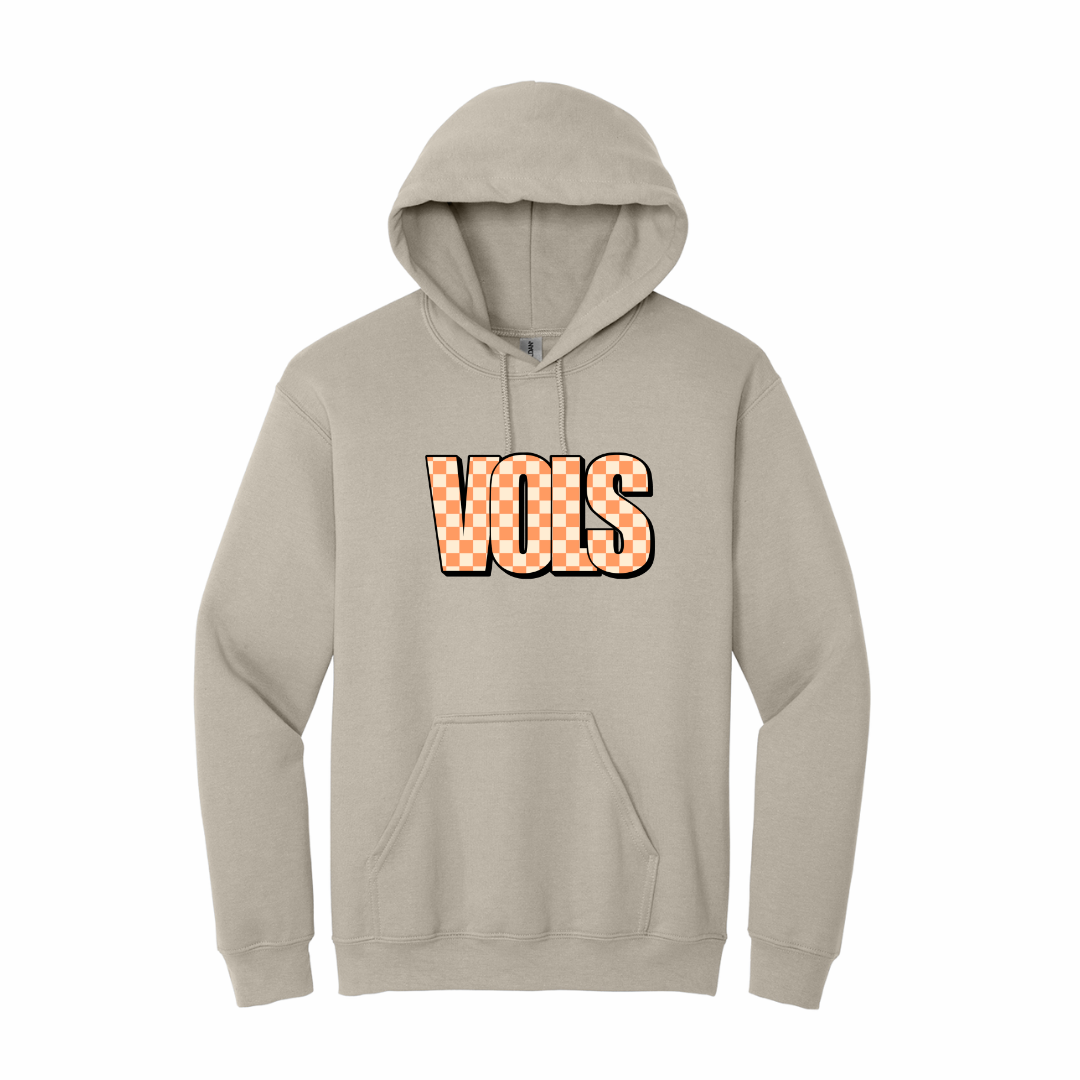 Vols Checkered Logo Unisex Adult Hoodie