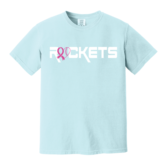 🎀 Rockets Pink Ribbon Tee – Comfort Colors