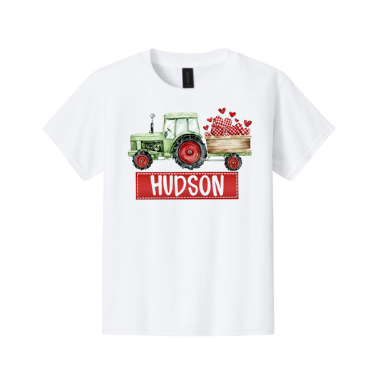 Personalized Valentine Tractor Youth & Toddler