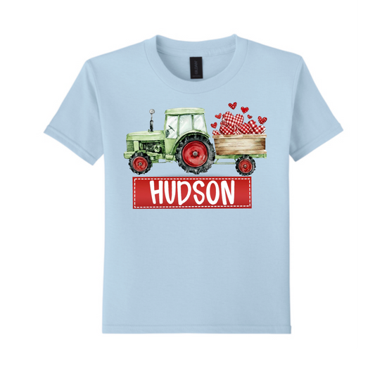 Personalized Valentine Tractor Youth & Toddler