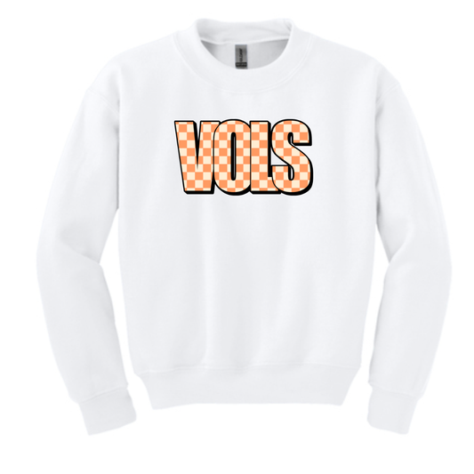 Vols Checkered Logo Youth Crewneck Sweatshirt