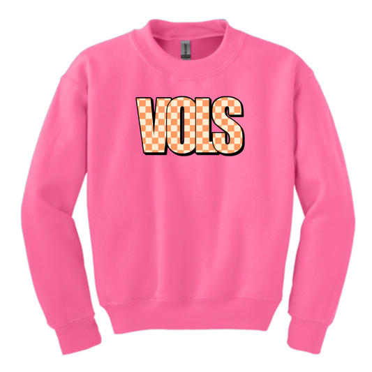 Vols Checkered Logo Youth Crewneck Sweatshirt