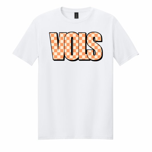 Vols Checkered Logo T-shirt Unisex Adult & Youth