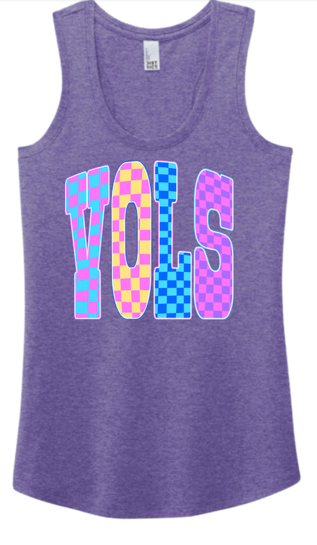 Vols Bright Checkered Logo District® Women’s Perfect Tri® Racerback Tank