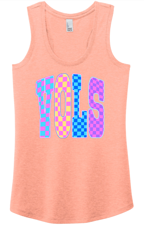 Vols Bright Checkered Logo District® Women’s Perfect Tri® Racerback Tank