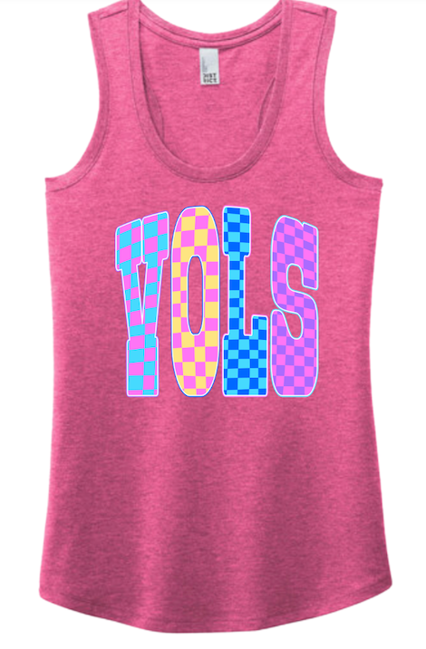 Vols Bright Checkered Logo District® Women’s Perfect Tri® Racerback Tank