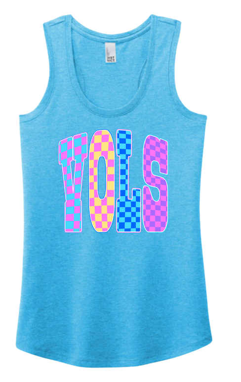 Vols Bright Checkered Logo District® Women’s Perfect Tri® Racerback Tank