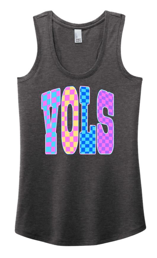 Vols Bright Checkered Logo District® Women’s Perfect Tri® Racerback Tank
