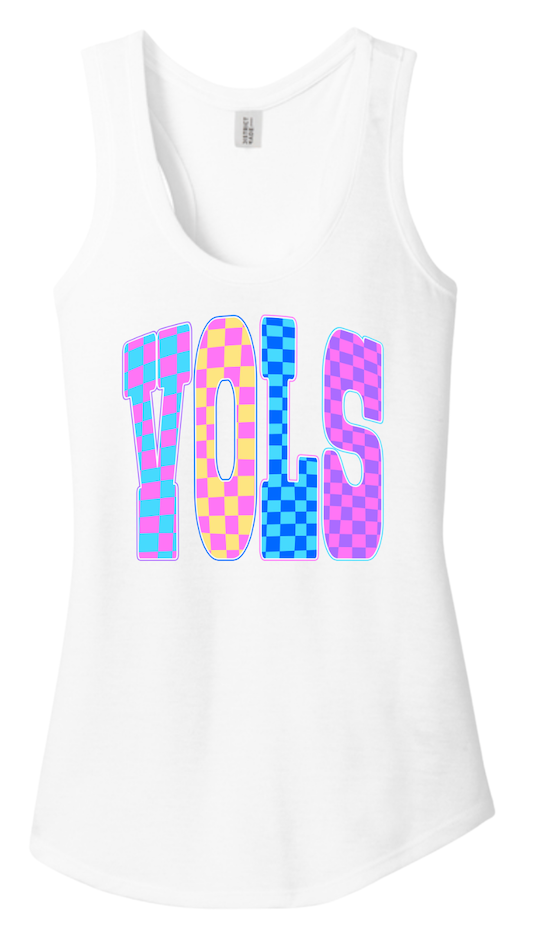 Vols Bright Checkered Logo District® Women’s Perfect Tri® Racerback Tank