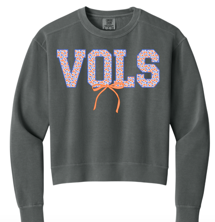 Vols Blue and Orange Flower Logo Comfort Colors® Women’s Mid-Length Crewneck Sweatshirt