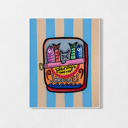 Whiskers & Sardines- Fine Art Print