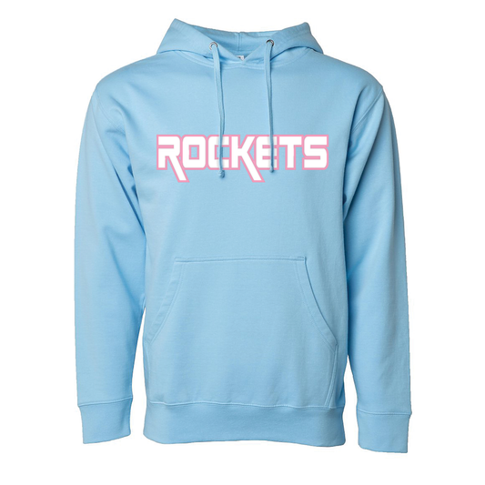 Rockets Bold Pink Outline Hoodie