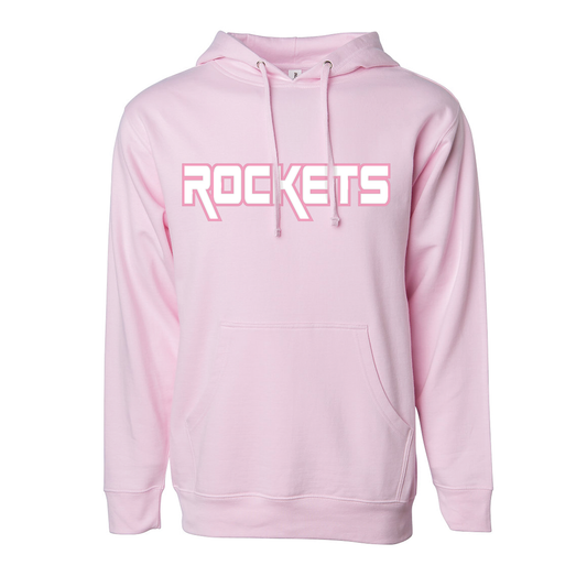 Rockets Bold Pink Outline Hoodie