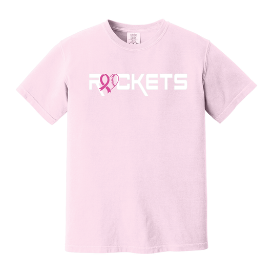 🎀 Rockets Pink Ribbon Tee – Comfort Colors